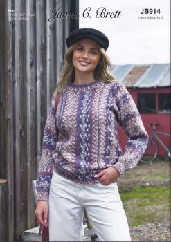 JB914 SWEATER KNITTING PATTERN BY JAMES.C.BRETT