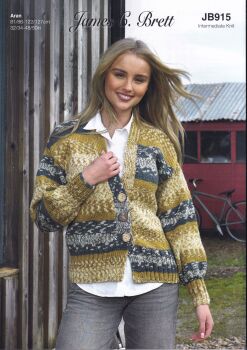 JB915 CARDIGAN KNITTING PATTERN BY JAMES.C.BRETT