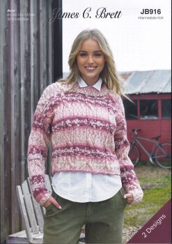 JB916 SWEATER KNITTING PATTERN BY JAMES.C.BRETT