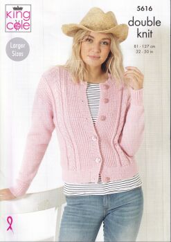 5616 CARDIGANS KNITTING PATTERN BY KING COLE