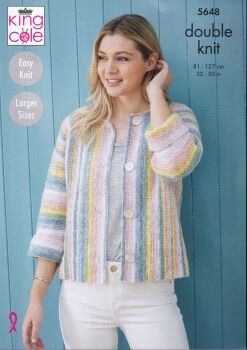 5648 CARDIGANS KNITTING PATTERN BY KING COLE