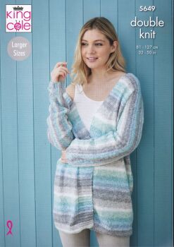 5649 CARDIGANS KNITTING PATTTERN BY KING COLE