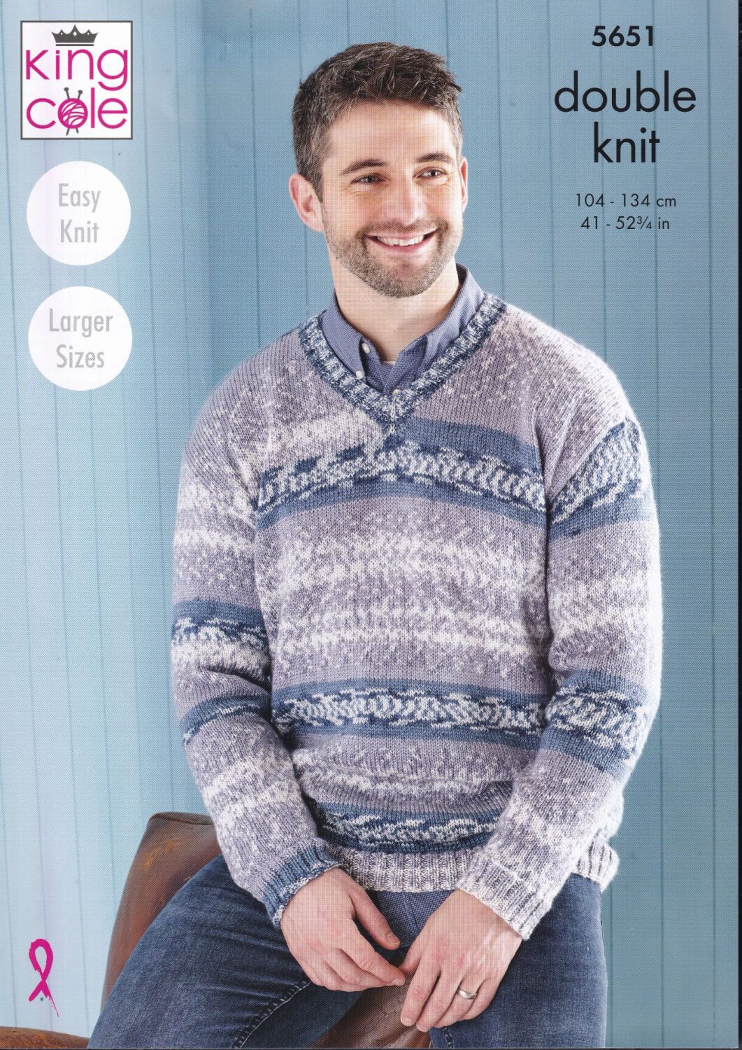 5651 MENS SWEATER AND SLIPOVER KNITTING PATTERN BY KING COLE