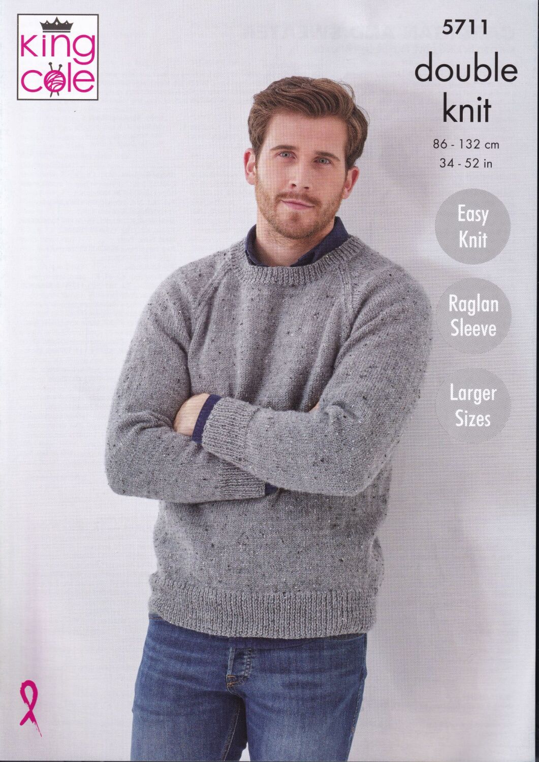 5711 MENS CARDIGAN AND SWEATER KNITTING PATTERN BY KING COLE