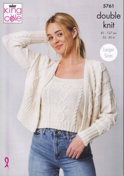 5761 TOP AND CARDIGAN KNITTING PATTERN BY KING COLE