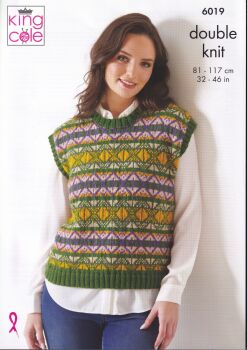 6019 SLEEVELESS TOPS KNITTING PATTERN BY KING COLE