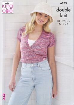 6173 WRAP AROUND CARDIGANS KNITTING PATTERN BY KING COLE