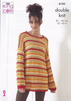 6185 SWEATER AND TOP KNITTING PATTERN BY KING COLE