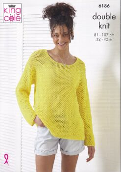6186 SWEATER AND TANK TOP KNITTING PATTERN BY KING COLE