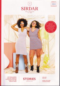 10541 TASSEL AND MIDI DRESS KNITTING PATTERN BY SIRDAR