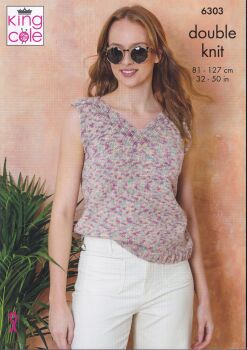 6303 TOPS KNITTING PATTERN BY KING COLE