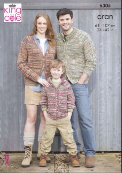 6305 CARDIGANS KNITTING PATTERNS BY KING COLE