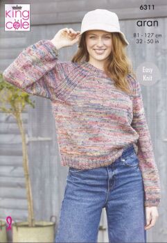 6311 LADIES SWEATERS KNITTING PATTERN BY KING COLE