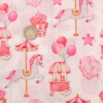 PINK FUNFAIR - 100% COTTON FABRIC