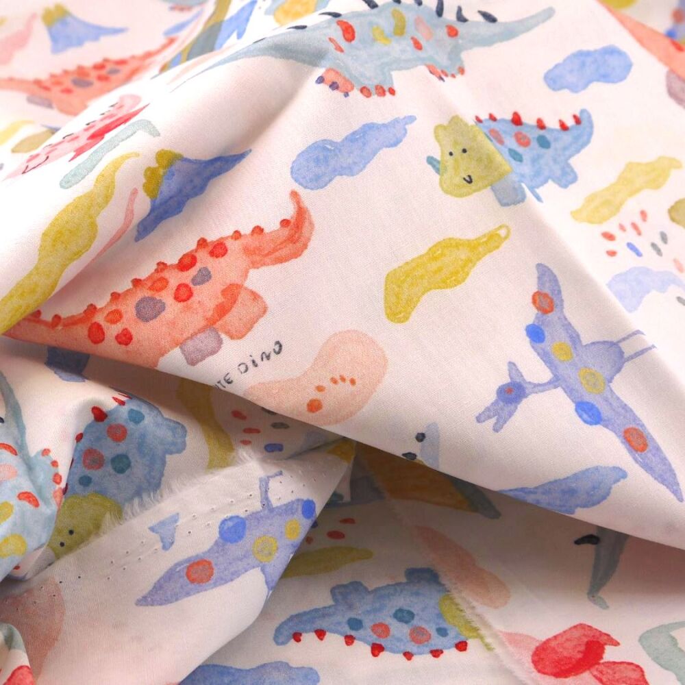 HAPPY CUTE DINOS-  100% COTTON FABRIC