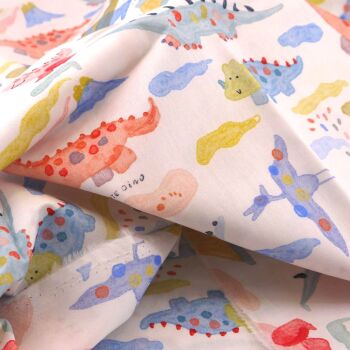HAPPY CUTE DINOS-  100% COTTON FABRIC
