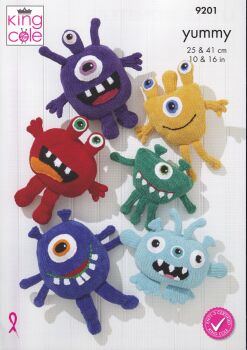 9201 'LITTLE MONSTERS' TOY KNITTING PATTERN BY KING COLE