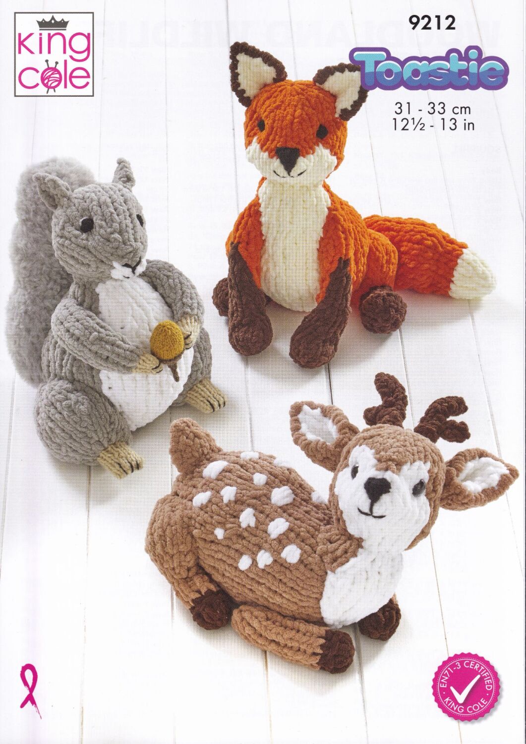 9212 'WOODLAND WILDLIFE' TOY KNITTING PATTERN BY KING COLE