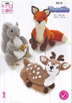 9212 'WOODLAND WILDLIFE' TOY KNITTING PATTERN BY KING COLE