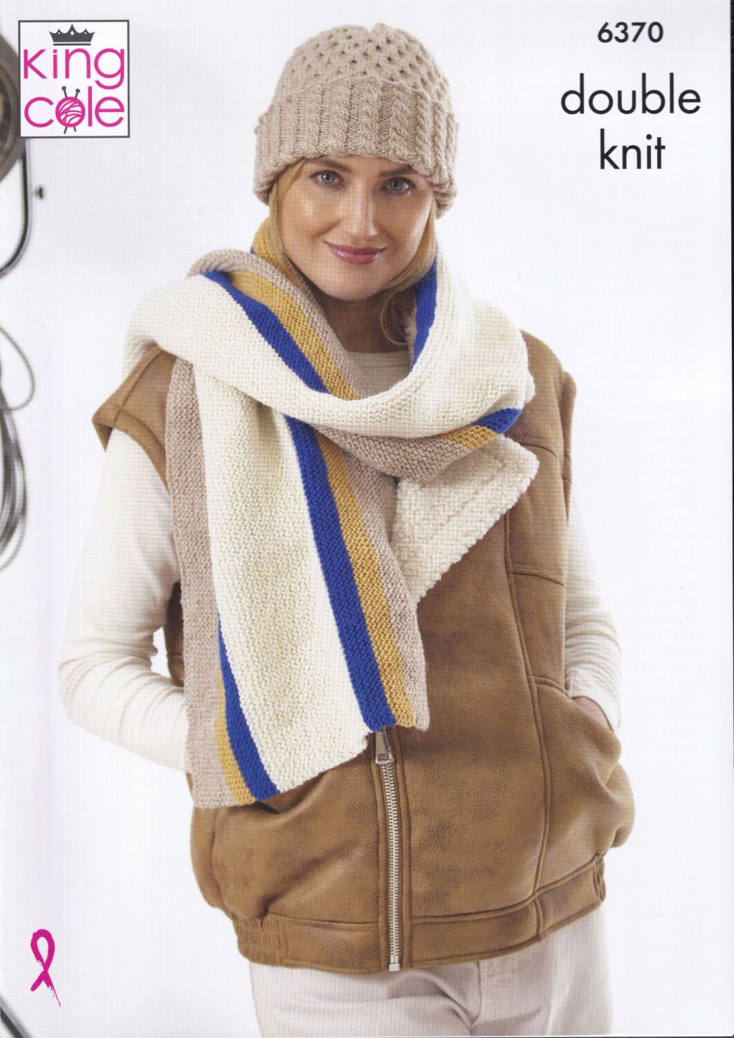 6370 HATS AND SCARVES KNITTING PATTERN BY KING COLE