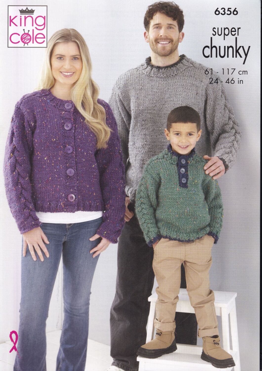 6356 SWEATERS AND CARDIGAN KNITTING PATTERN BY KING COLE