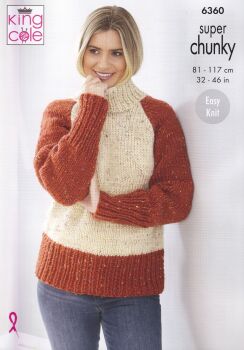 6360 SWEATERS KNITTING PATTERN BY KING COLE