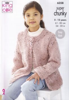 6358 SWEATER AND COATIGAN KNITTING PATTERN BY KING COLE