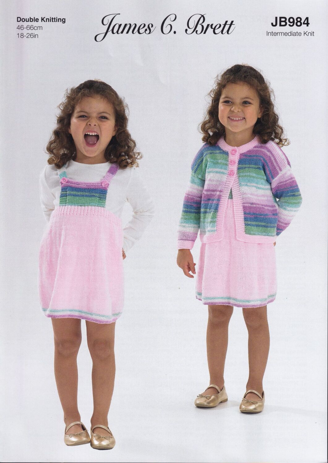 JB984 CHILDS DRESS AND CARDIGAN KNITTING PATTERN BY JAMES.C.BRETT