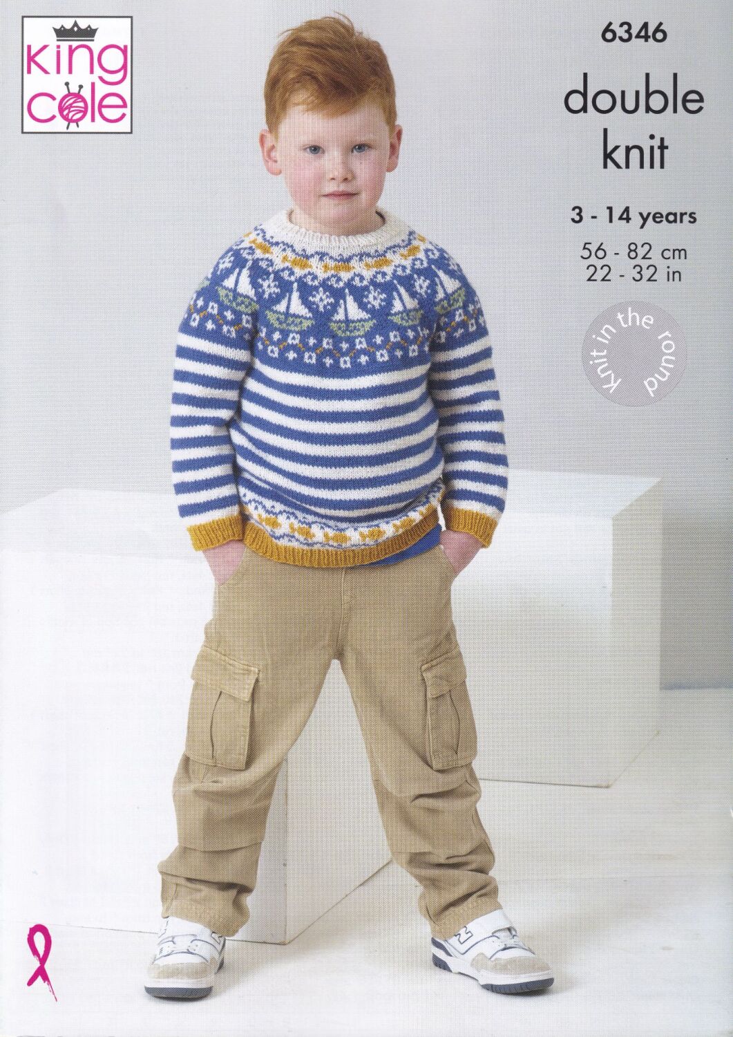 6346 CHILDRENS FAIR ISLE SWEATER KNITTING PATTERNS BY KING COLE