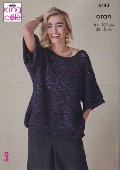 6443 WAISTCOAT AND TOP KNITTING PATTERN BY KING COLE