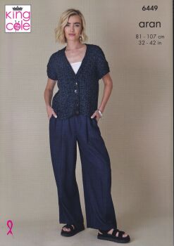6449 TUNIC AND CARDIGAN KNITTING PATTERN BY KING COLE
