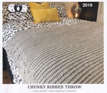 2019 CHUNKY RIBBED THROW CROCHET PATTERN BY WOOLCRAFT