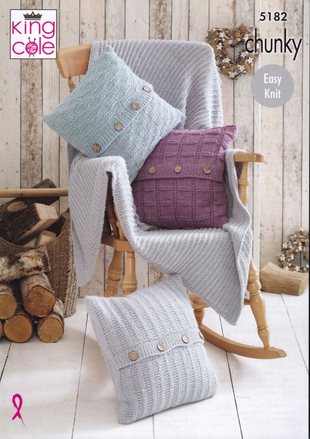 5182 BLANKET AND CUSHIONS KNITTING PATTERN BY KING COLE