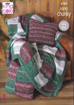 5782 BLANKET AND BED RUNNER KNITTING PATTERN BY KING COLE