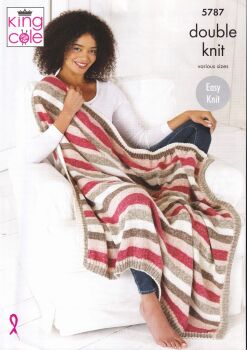 5787 BED RUNNER AND BLANKET KNITTING PATTERN BY KING COLE