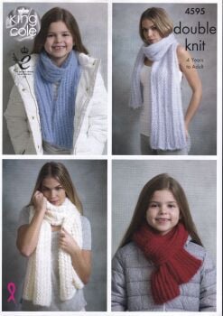 4595 SHAWLS AND SCARVES KNITTING PATTERN BY KING COLE