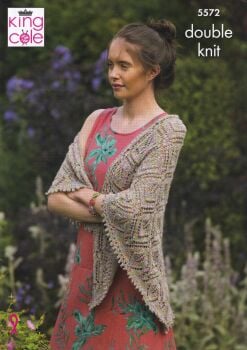 5572 WRAP AND SHAWL KNITTING PATTERN BY KING COLE