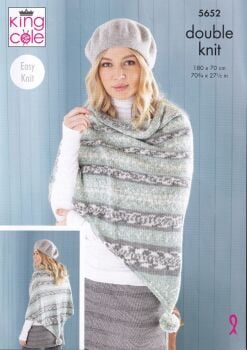 5652 PONCHOS, SNOOD AND SHAWLS KNITTING BY KING COLE
