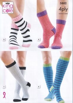 5882 SOCKS KNITTING PATTERN BY KING COLE