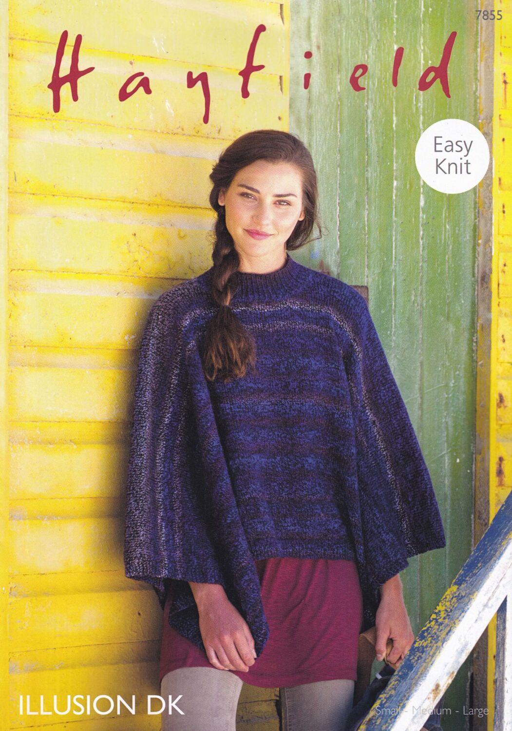 7855 PONCHO KNITTING PATTERN BY HAYFIELD