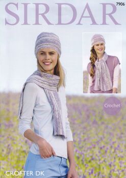 7906 HATS AND SCARVES CROCHET PATTERN BY SIRDAR