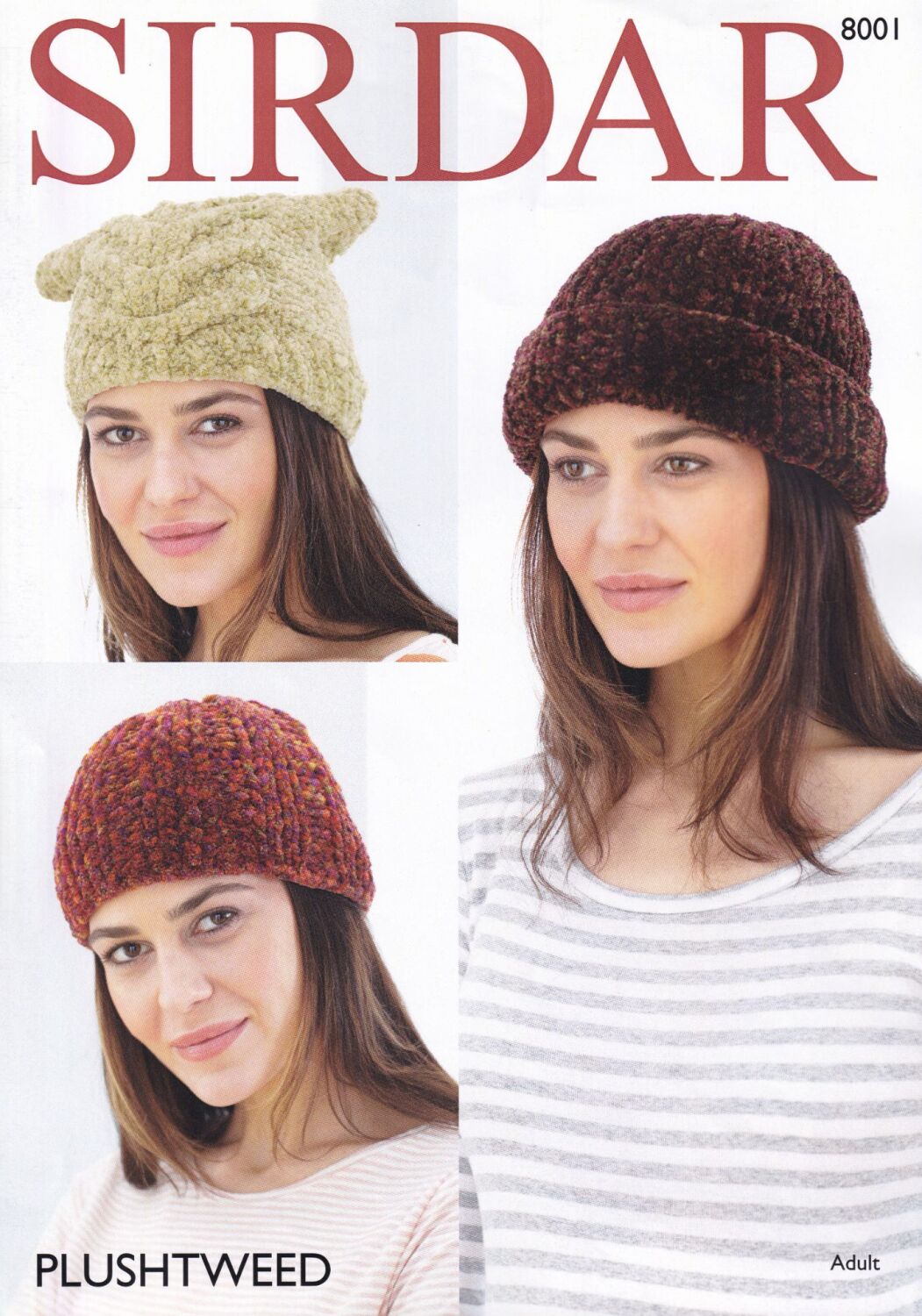 8001 HATS KNITTING PATTERN BY SIRDAR