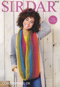 S8028 PONCHO AND SNOOD CROCHET PATTERN BY SIRDAR