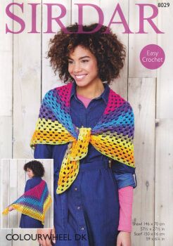 S8029 SHAWL AND SCARF CROCHET PATTERN BY SIRDAR