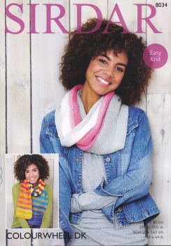 S8034 SNOOD AND SCARF KNITTING PATTERN BY SIRDAR