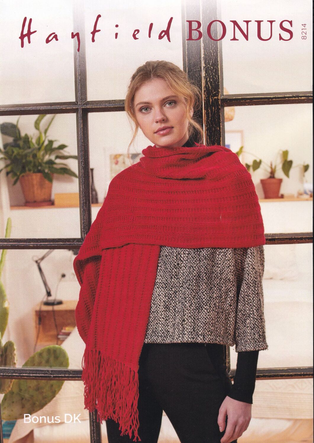 8214 WRAP KNITTING PATTERN BY HAYFIELD