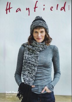 10333 HAT AND SCARF KNITTING PATTERN BY HAYFIELD