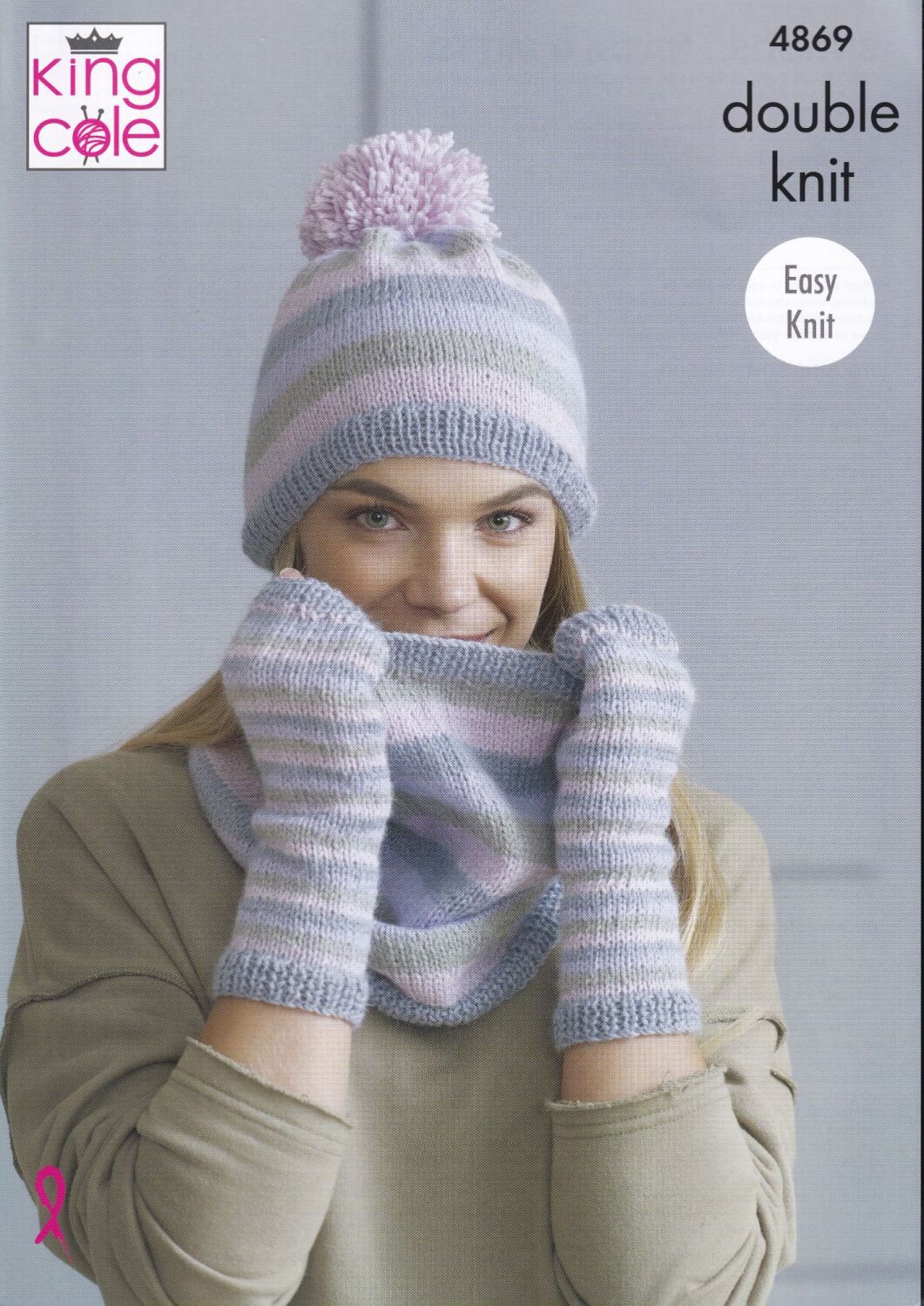 4869 SNOODS, HATS AND MITTS KNITTING PATTERN BY KING COLE