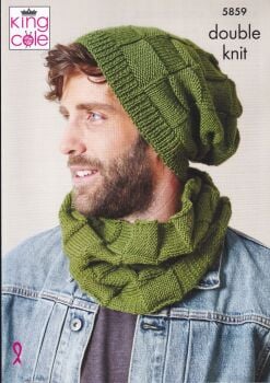 5859 HATS AND SNOODS KNITTING PATTERN BY KING COLE