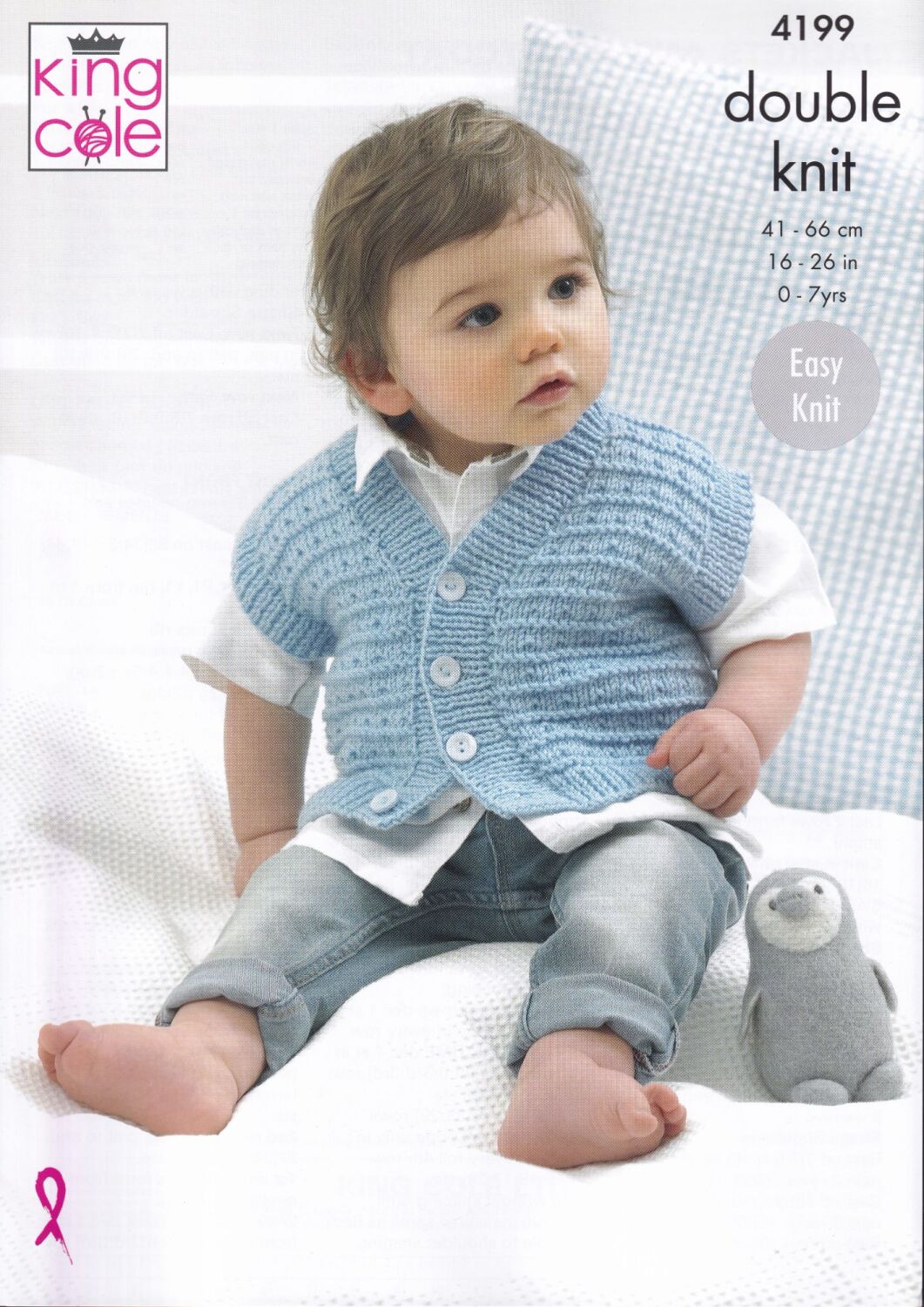 4199 CHILDRENS JACKET AND WAISTCOAT KNITTING PATTERN BY KING COLE